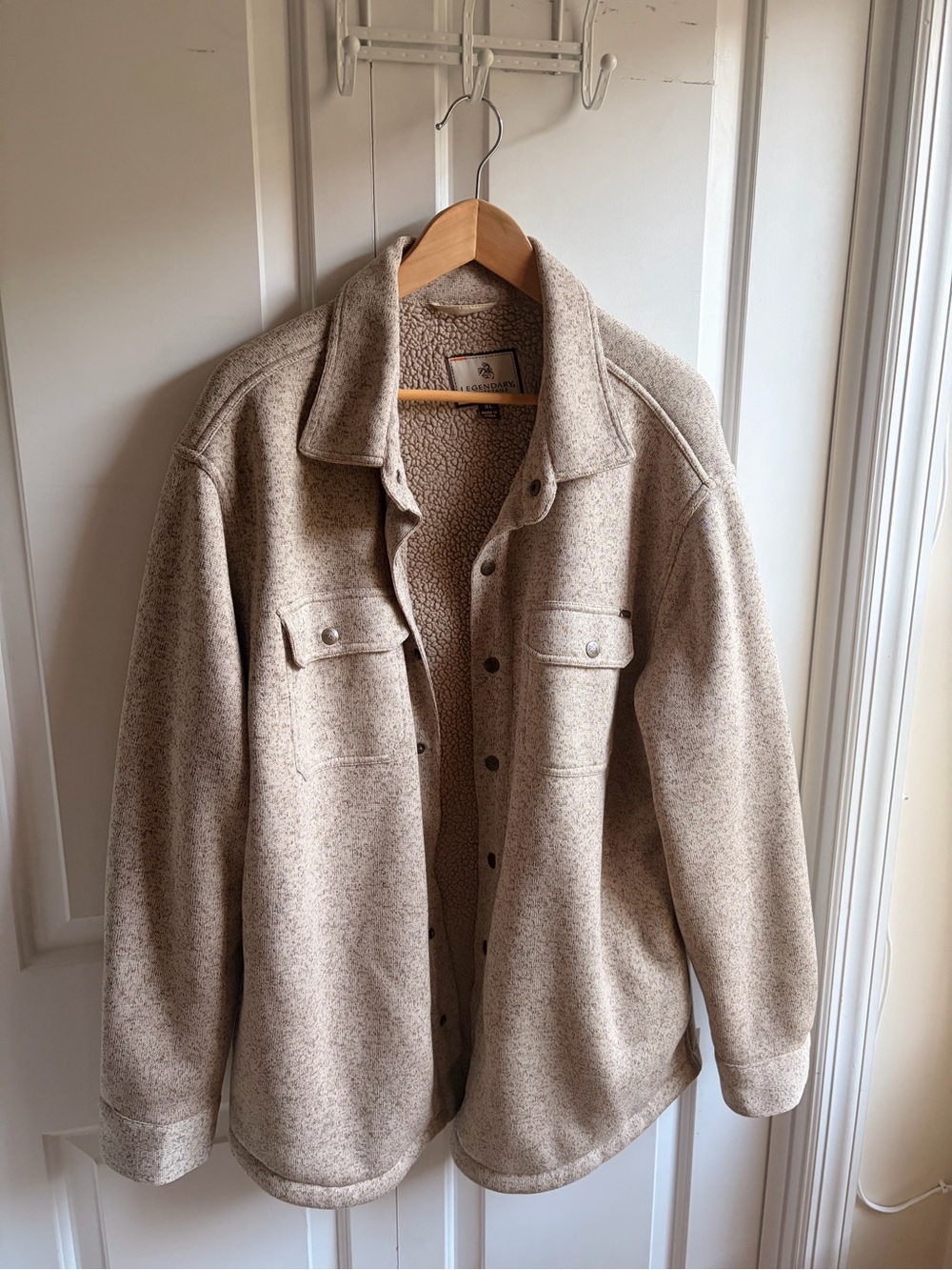 Legendary Whitetails Men's Cream Sherpa-Lined Button Front Jacket